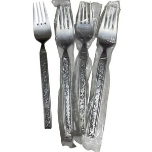 Interpur Stainless Steel Cutlery Forks  (4) Vintage NEW Japan 1970's